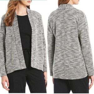 EILEEN FISHER Marled Cotton Lined Kimono Cardigan Jacket